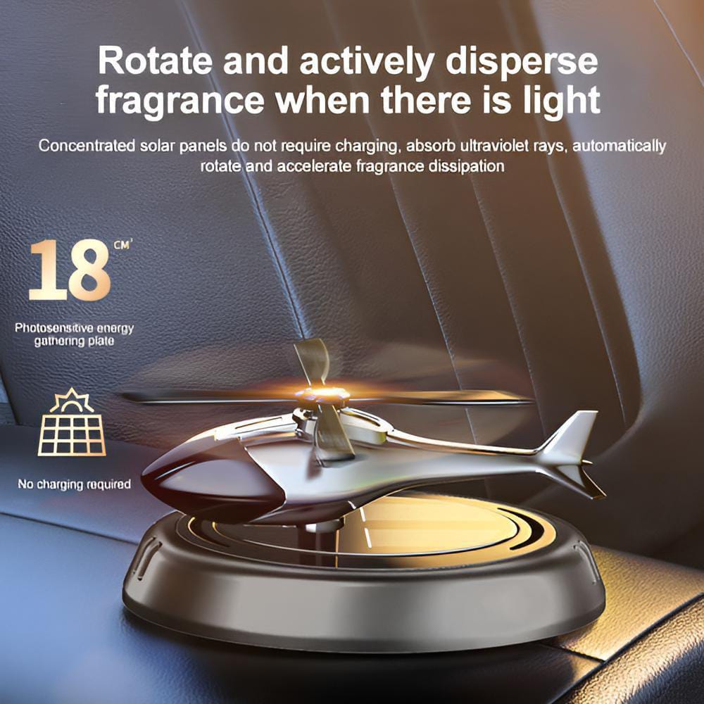 Solar Powered Rotating Helicopter Car Aromatherapy Air Freshener