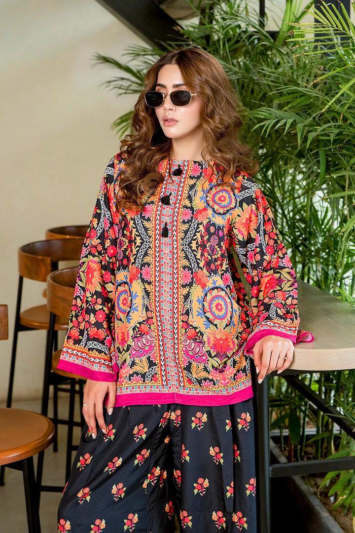 Stunning Women's Stitched 2 Pcs Silk Printed Shirt And Trouser Set