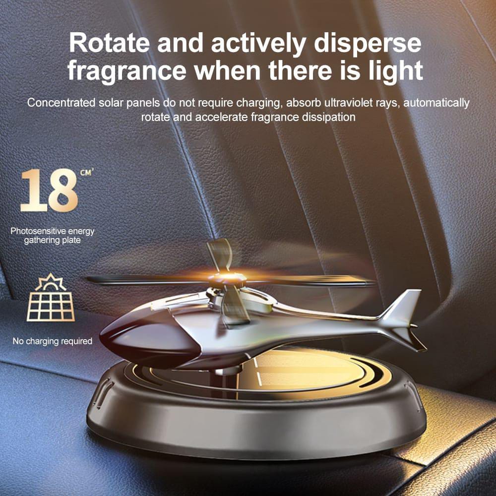 Solar Powered Rotating Helicopter Car Aromatherapy Air Freshener