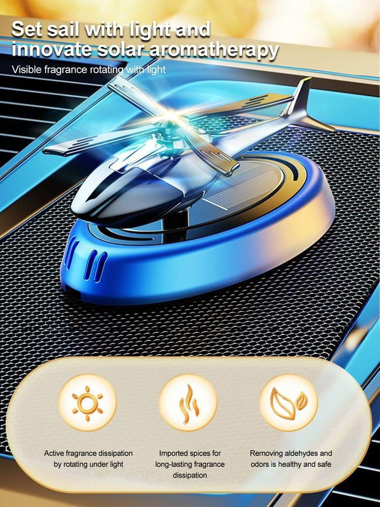 Solar Powered Rotating Helicopter Car Aromatherapy Air Freshener